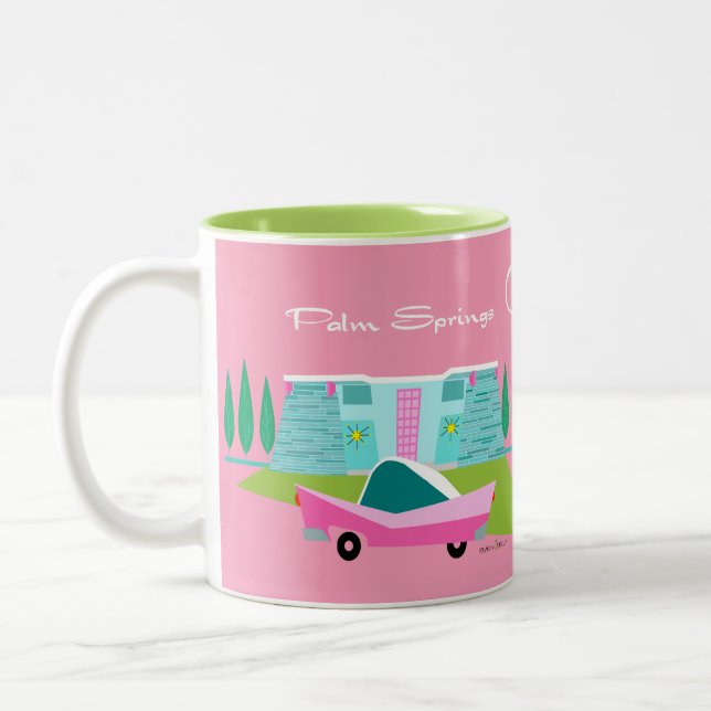 Retro Pink Palm Springs Mug (Left)