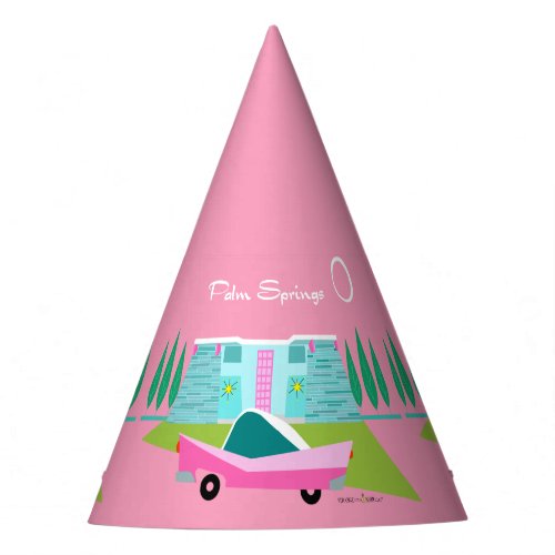 Retro Pink Palm Springs Party Hat