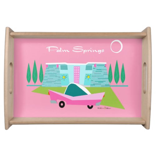 Retro Pink Palm Springs serving tray