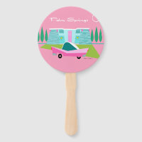 Retro Pink Palm Springs Set of Fans