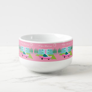 Retro Pink Palm Springs Soup Mug