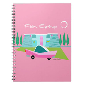 Retro Pink Palm Springs Spiral Photo Notebook