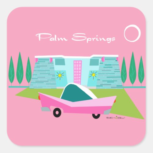 Retro Pink Palm Springs Sticker