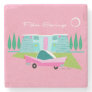 Retro Pink Palm Springs Stone Coaster