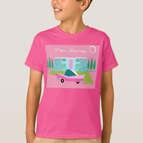 Retro Pink Palm Springs T_Shirt