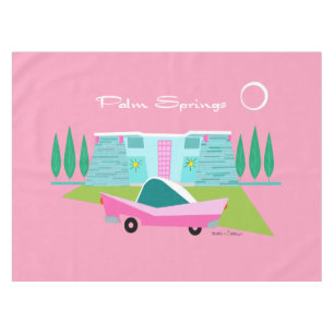 Retro Pink Palm Springs Tablecloth