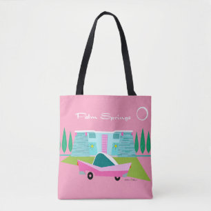 Retro Pink Palm Springs Tote
