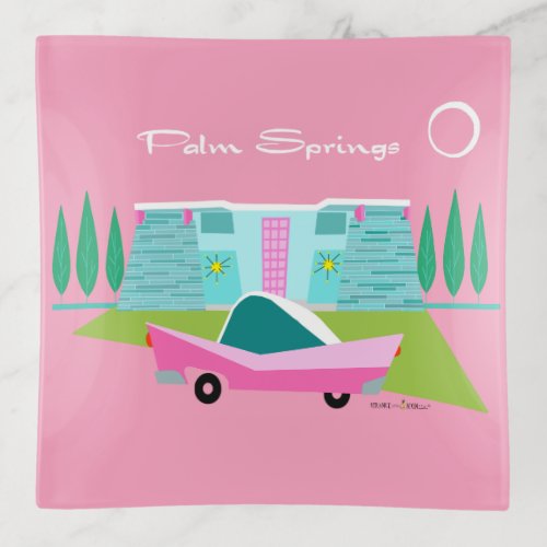 Retro Pink Palm Springs Trinket Tray