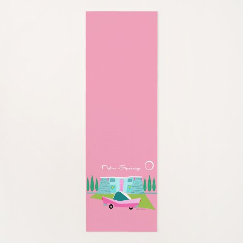 Retro Pink Palm Springs Yoga Mat