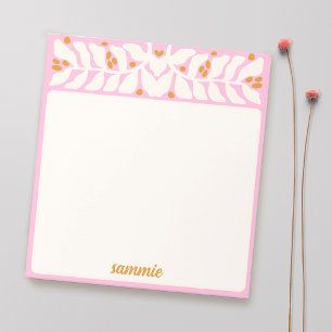Retro Pink Personalized Notepad