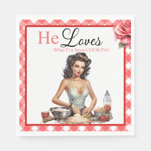 Retro Pink Pinup Bachelorette Party Napkins