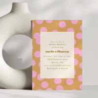 Retro Pink Polka Dot Bridal Brunch Shower Modern