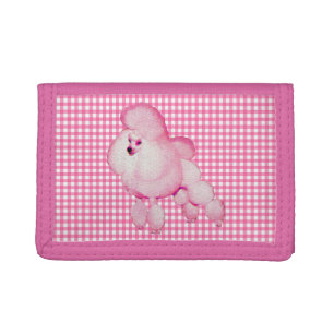 Retro Pink Poodle And Gingham wallet