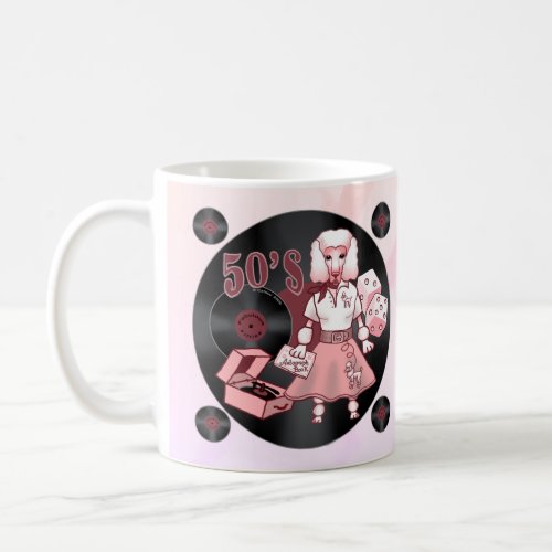 Retro Pink Poodle Coffee Mug