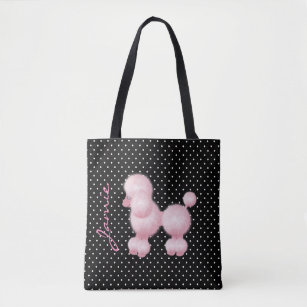 Pink Poodle Bags Zazzle Retro Pink Poodle Custom Tote Bag