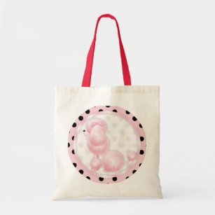 Pink Poodle Bags Zazzle Retro Pink Poodle Polka Dots Tote Bag