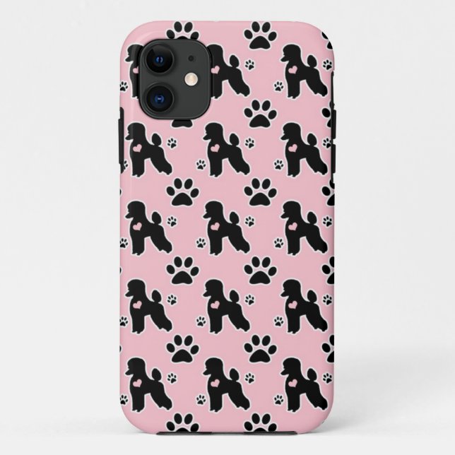 Retro Pink Poodles Case-Mate iPhone Case (Back)