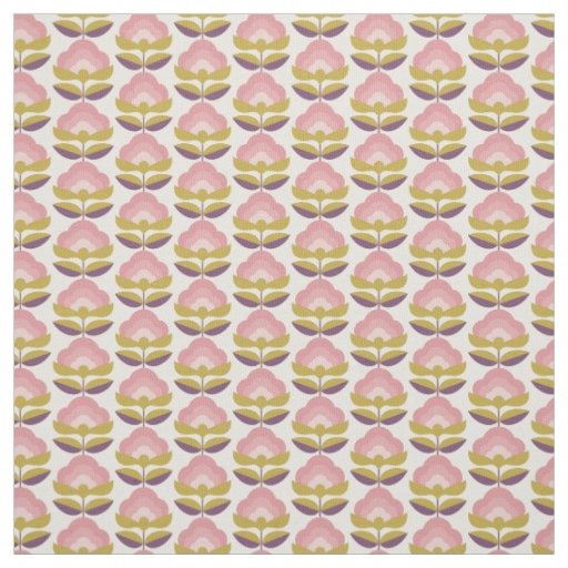 Retro Pink & Purple Floral Pattern Fabric