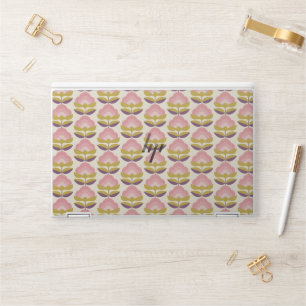 Retro Pink & Purple Floral Pattern HP Laptop Skin