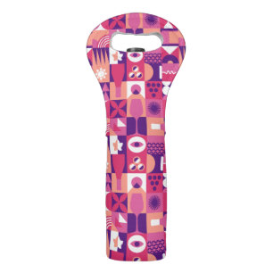 Retro Pink Purple Wine Bauhaus Pattern Bag