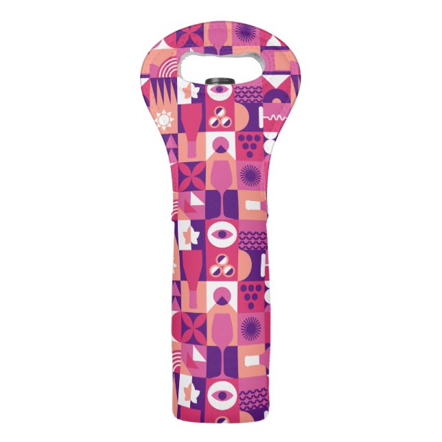 Retro Pink Purple Wine Bauhaus Pattern Bag (Front)