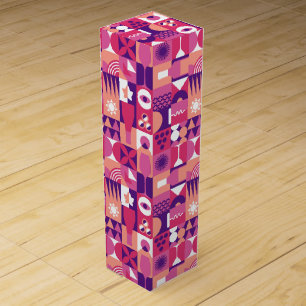 Retro Pink Purple Wine Bauhaus Pattern Box