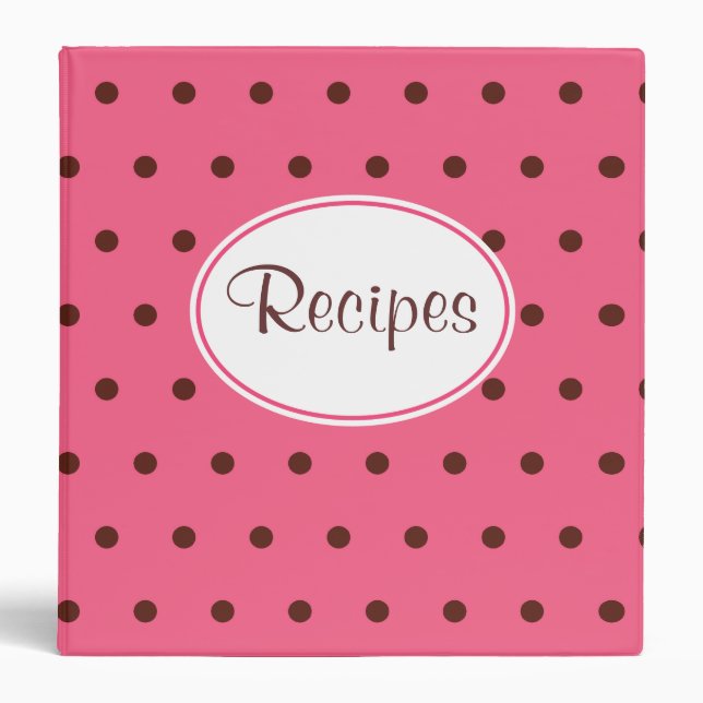 Retro Pink Recipe Binder (Front)