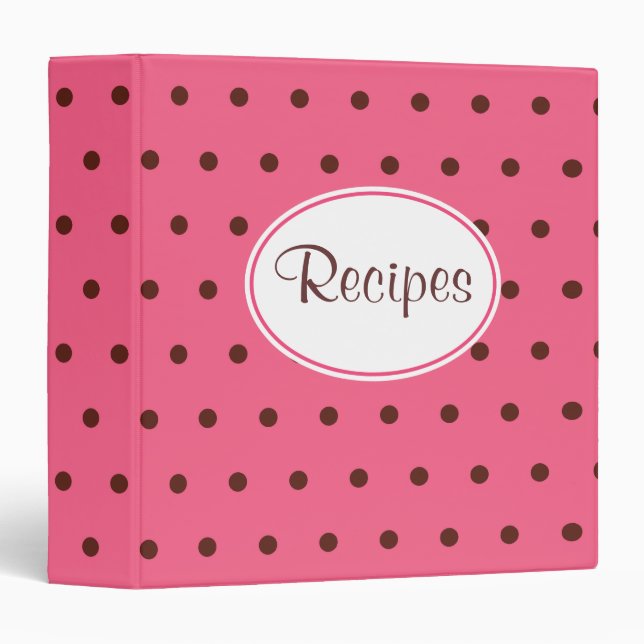 Retro Pink Recipe Binder (Front/Spine)