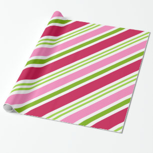Retro Pink Red Candy Christmas Wrapping Paper