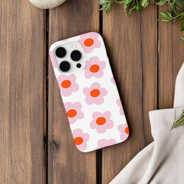 Retro Pink Red Floral Chic Whimsical Preppy Hippie Case-Mate iPhone Case (Creator Uploaded)