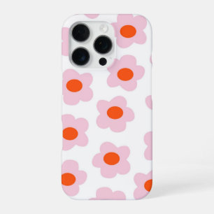 Retro Pink Red Floral Chic Whimsical Preppy Hippie iPhone 16 Pro Case
