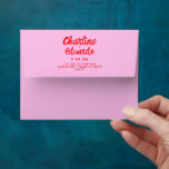 Retro Pink &Red Handwriting Wedding  Envelope<br><div class="desc">Retro Pink &Red Handwriting Wedding Envelopes</div>
