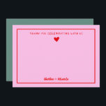 Retro Pink&Red Handwriting Wedding Thank you<br><div class="desc">Retro Pink&Red Handwriting Wedding Thank you notes</div>