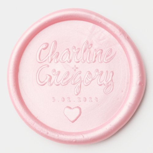 Retro Pink Red Handwriting Wedding  Wax Seal Sticker