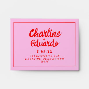 Retro Pink & Red Love Envelope