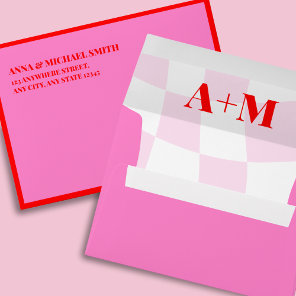 Retro Pink Red Vibrant Envelope