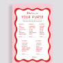 Retro Pink Red What's In Your Purse Game Cards