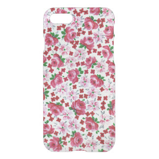 Retro Pink Roses iPhone 7 Clearly™ Deflector Case