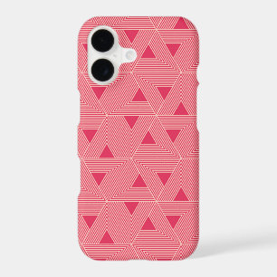 Retro Pink Sakura Japan Triangle Geometric Pattern iPhone 17 Case