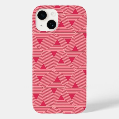 Retro Pink Sakura Japan Triangle Geometric Pattern Case_Mate iPhone 14 Case