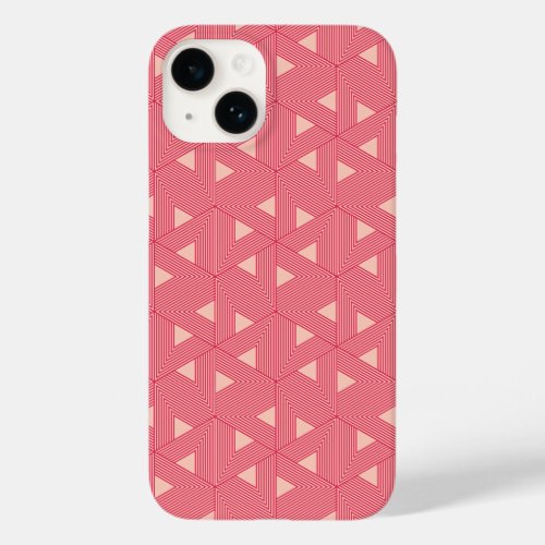 Retro Pink Sakura Japan Triangle Geometric Pattern Case_Mate iPhone 14 Case