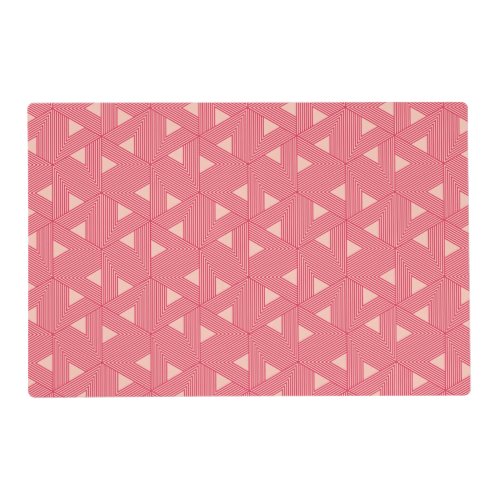 Retro Pink Sakura Japan Triangle Geometric Pattern Placemat