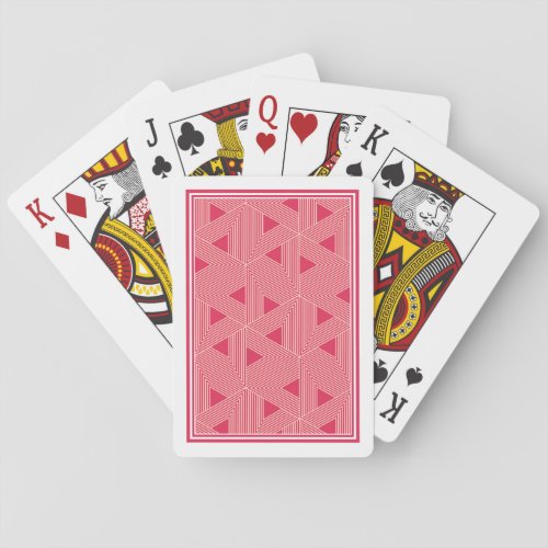 Retro Pink Sakura Japan Triangle Geometric Pattern Playing Cards