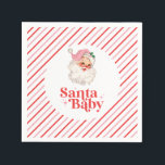 Retro Pink Santa Baby christmas baby shower Napkins<br><div class="desc">retro pink Santa Baby  christmas themed baby shower paper party napkins.</div>