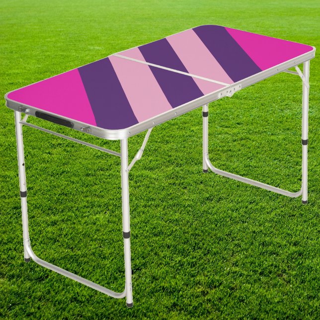 Retro Pink Sky Stripes Tailgate  Beer Pong Table (Creator Uploaded)