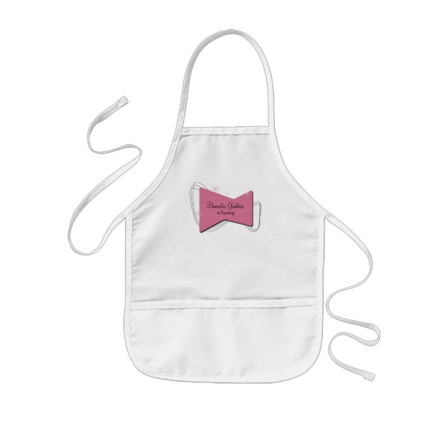 Retro pink star ~Domestic Goddess in training Kids' Apron (Front)