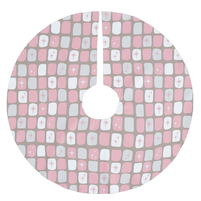 Retro Pink Starbursts Christmas Tree Skirt Zazzle Com