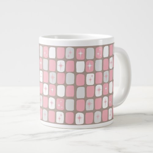 Retro Pink Starbursts Jumbo Mug