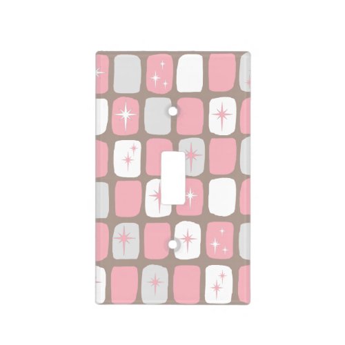 Retro Pink Starbursts Light Switch Cover
