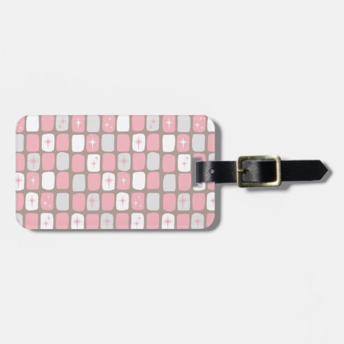 Retro Pink Starbursts Luggage Tag